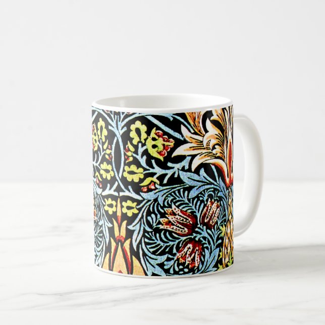 Caneca De Café Cabeça de Cobra, um design de William Morris (Frente Esquerda)