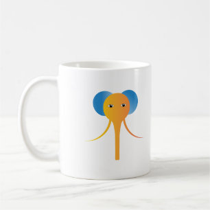 Caneca De Café Cabeça de Elefante Colorida