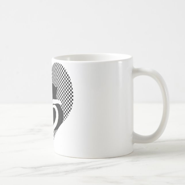 Caneca De Café Cabeça de gato - amor branco preto (Direita)