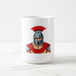 Caneca De Café Cabeça de guerreiro antigo em capacete e armadura