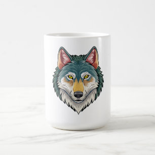 Caneca De Café Cabeça de lobo de frente