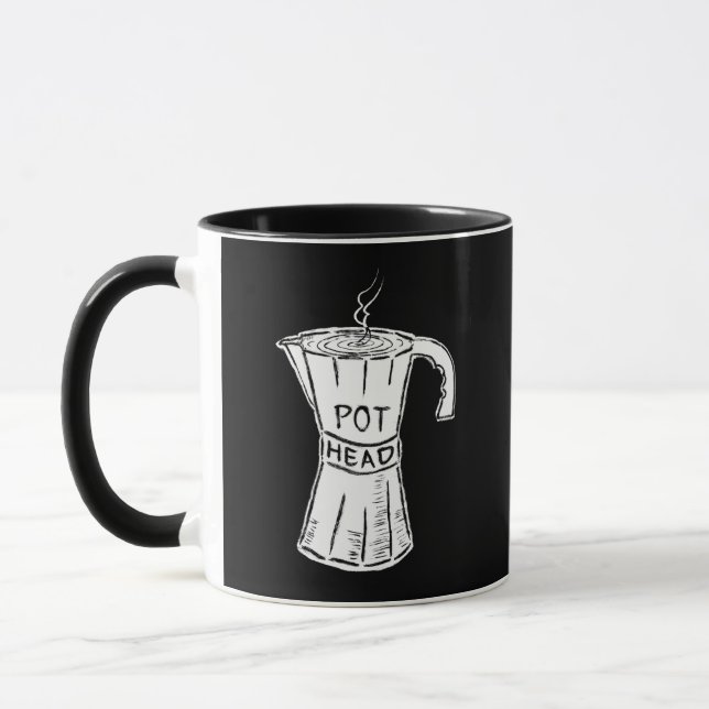 Caneca de Café Cabeça de Panela Preta (Esquerda)