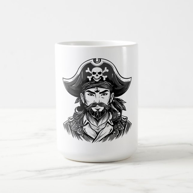Caneca De Café Cabeça de pirata com chapéu de marinheiro e tapa-o (Centro)