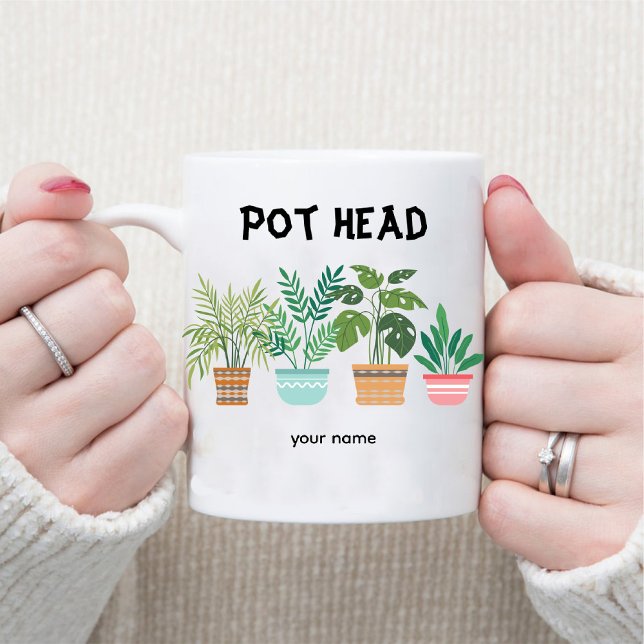 Caneca De Café Cabeça de pote / Gardener Mãe Dama de Planta Louca (Pot Head / Gardener Mom Crazy Plant Lady Coffee Mug)