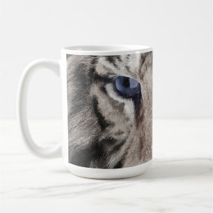 Caneca De Café Cabeça de Tigre Branco Estética da Vida Selvagem