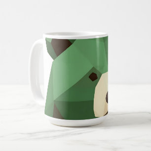 Caneca De Café Cabeça de Urso Geométrica Low Poly