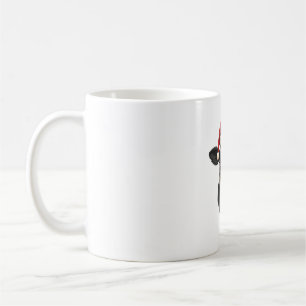 Caneca De Café Cabeça de Vaca de Natal Vintage com Chapéu de Papa