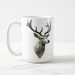 Caneca De Café Cabeça de Veado Cibernético Metálico Arte de Pared