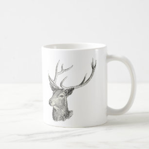 Caneca De Café Cabeça do fanfarrão dos cervos com tiragem dos
