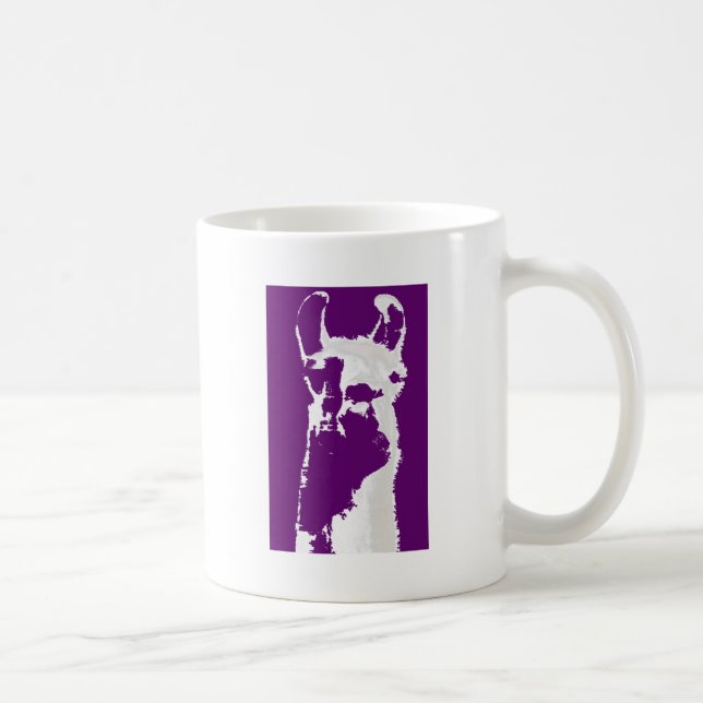 Caneca De Café cabeça do lama no roxo (Direita)