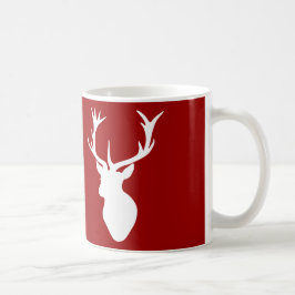 Caneca De Café Cabeça do veado dos cervos do vermelho e do White