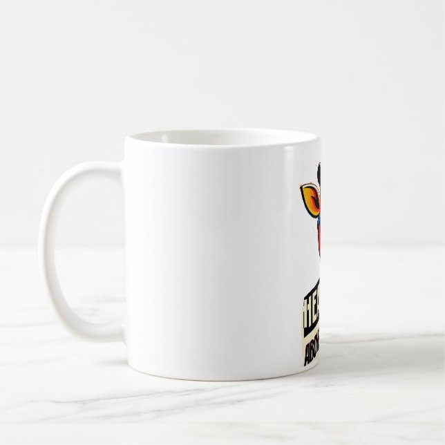 Caneca De Café cabeça e ombros acima da girafa engraçada (Esquerda)