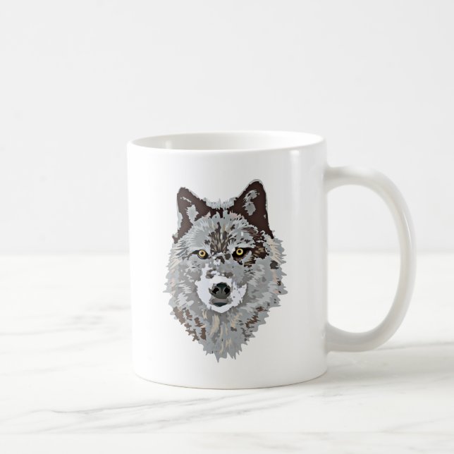 Caneca De Café Cabeça estilizado do lobo (Direita)