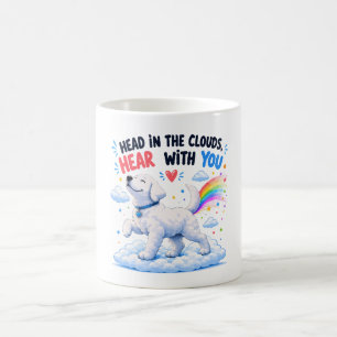 Caneca De Café Cabeça nas Nuvens Design de Cachorro Fofo