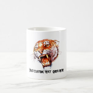 Caneca De Café Cabeça rujindo do tigre do símbolo legal do