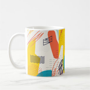 Caneca De Café Cabeçalho de arte criativo com diferentes formas a