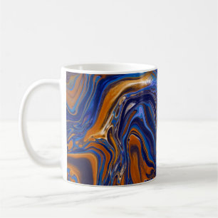 Caneca De Café Cabeças de cobre e espirais de cor azul