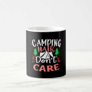 Caneca De Café Cabelo de Acampamento Não Liga Engraçado