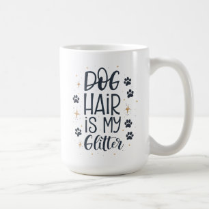 Caneca De Café Cabelo de Cachorro é Meu Brilho Cute Paw Typograph