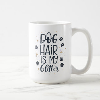 Caneca De Café Cabelo de Cachorro é Meu Brilho Cute Paw Typograph
