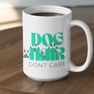 Caneca De Café Cabelo de Cachorro Personalizável Não Me Importo