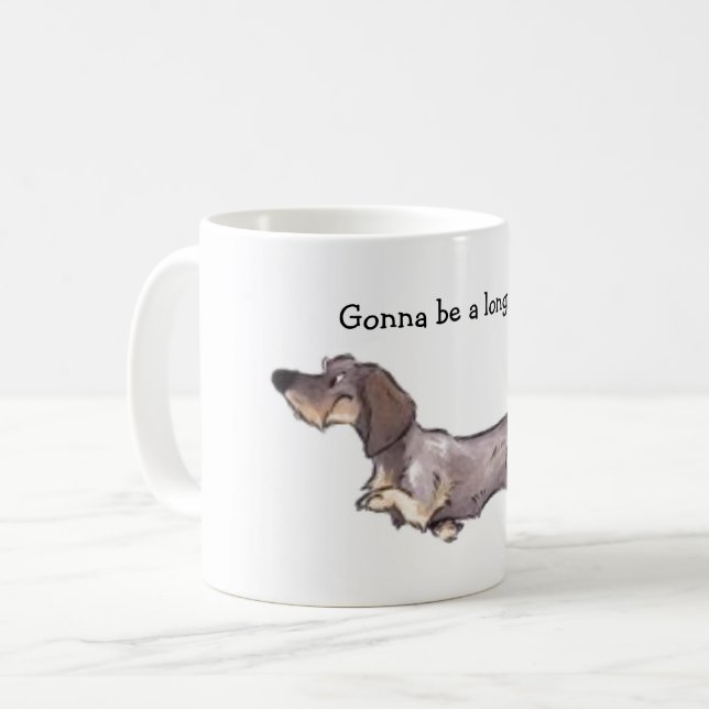 Caneca De Café Cabelo de fio Dachshund Mug (Frente Esquerda)