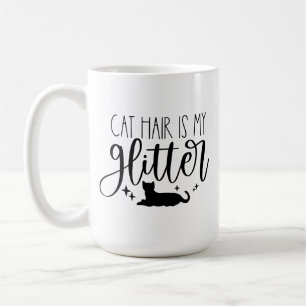 Caneca De Café Cabelo de Gato é Minha Glitter