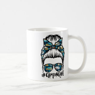 Caneca De Café Cabelo Desgrenhado Vida de Camping Mãe de Acampant