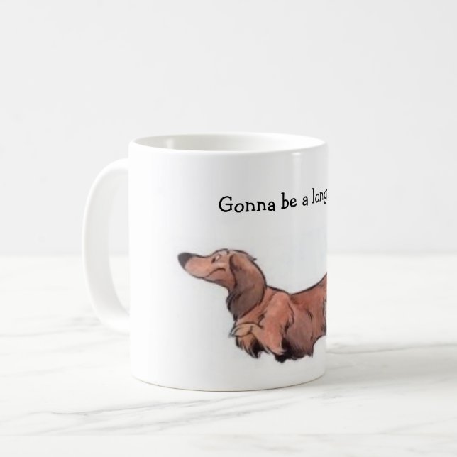 Caneca De Café Cabelo Longo Dachshund Mug (Frente Esquerda)