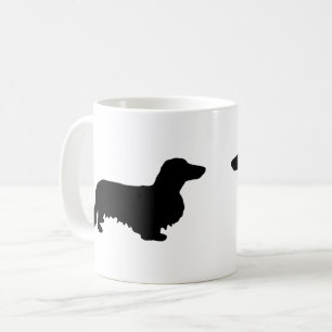Caneca De Café Cabelo Longo Dachshund - Silhouette 1