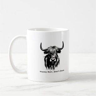Caneca De Café Cabelo Maluco de Vaca Highland Não se importe com 