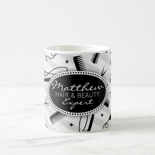 Caneca De Café Cabelo preto & cinzento & beleza