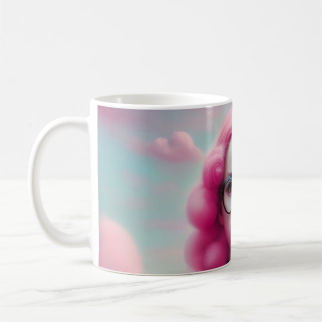 Caneca De Café Cabelo Rosa Sério (Esquerda)