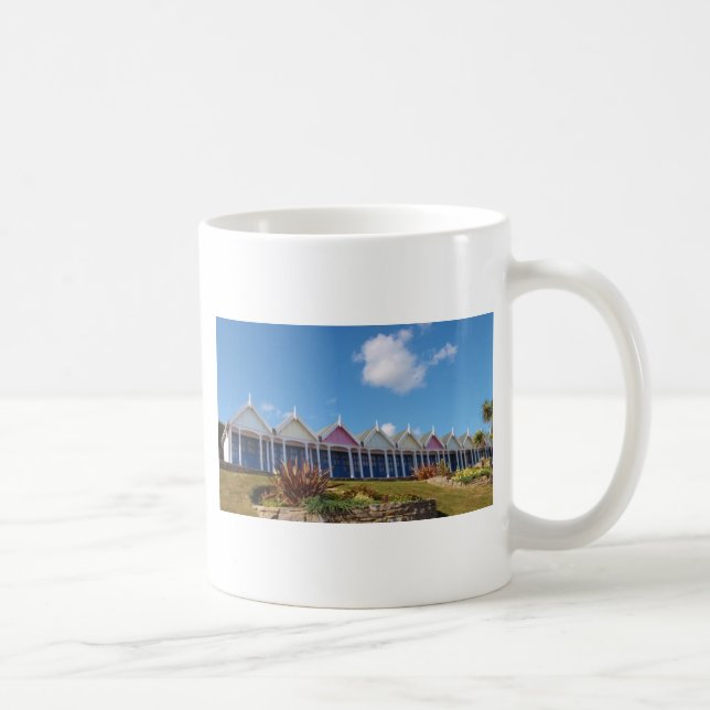 Caneca De Café Cabines de Praia Tradicionais Britânicas (Direita)