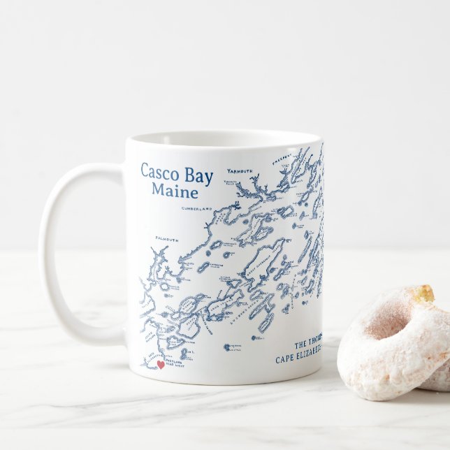 Caneca De Café Cabo Elizabeth Maine Gift (Com Donut)