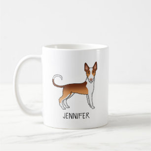 Caneca De Café Cabos Vermelhos E Brancos Levavam Cachorro E Nome