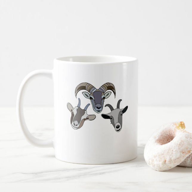 Caneca De Café Cabra Animal Cabra Engraçada (Com Donut)