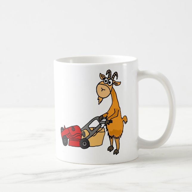 Caneca De Café Cabra de Billy engraçada que empurra desenhos (Direita)