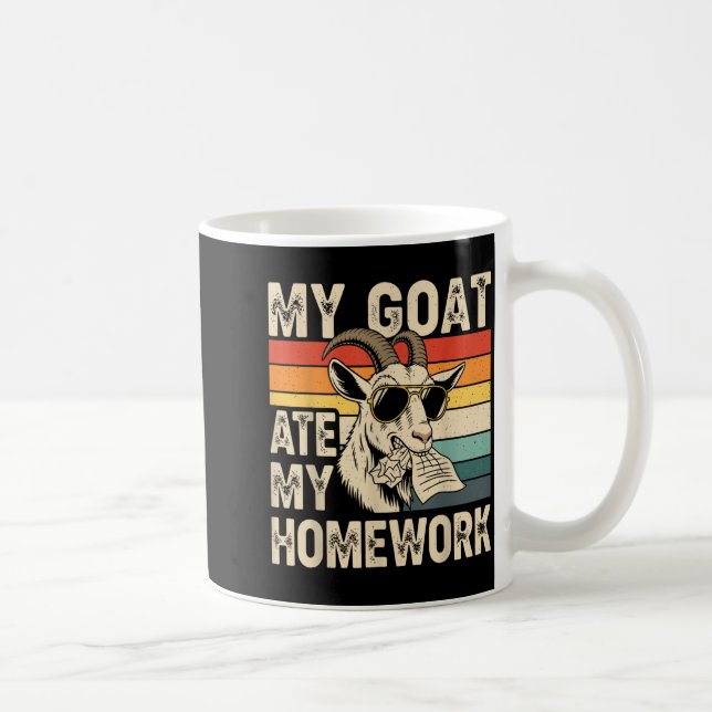 Caneca De Café Cabra Engraçada Comeu o Dever de Casa Animal de Fa (Direita)