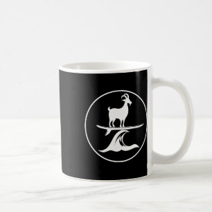 Caneca De Café Cabra Engraçada Surfando Animais da Fazenda de Cri
