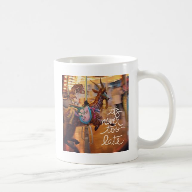 Caneca De Café Cabra feliz Nunca É Tarde Demais (Direita)