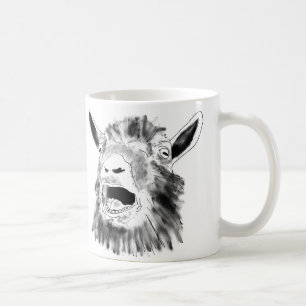 Caneca De Café Cabra gritando engraçada que tira a arte animal