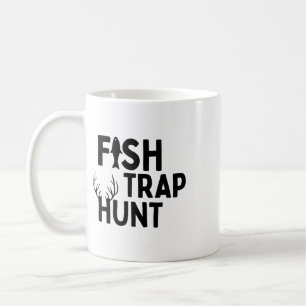 Caneca De Café Caça à Armadilha de Peixes - Caça e Pesca Engraçad