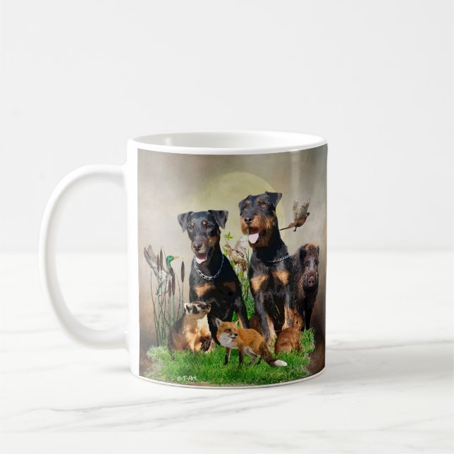 Caneca De Café Caça alemã Terrier (Jagdterrier) (Esquerda)
