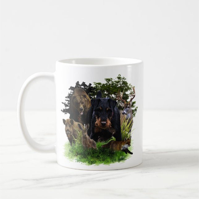 Caneca De Café Caça alemã Terrier (Jagdterrier) (Esquerda)