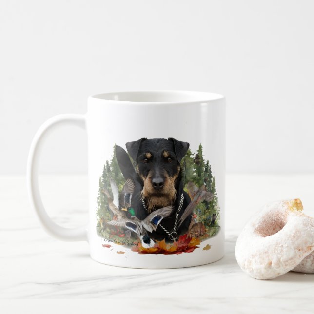 Caneca De Café Caça Alemã Terrier (Jagdterrier) Coffee Mug (Com Donut)