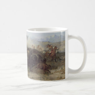 Caneca De Café Caça ao Búfalo Nº 26 por CM Russell, Índios Vintag