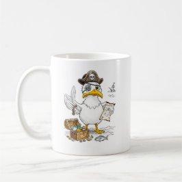 Caneca De Café Caça ao Tesouro do Pássaro Pirata de HQ