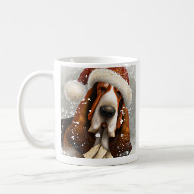 Caneca De Café Caça-Basset, Papais noeis, Coffee Mug de Natal (Esquerda)