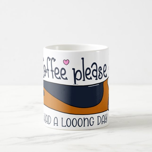 Caneca De Café Caça-Basset que tive um longo dia (Centro)